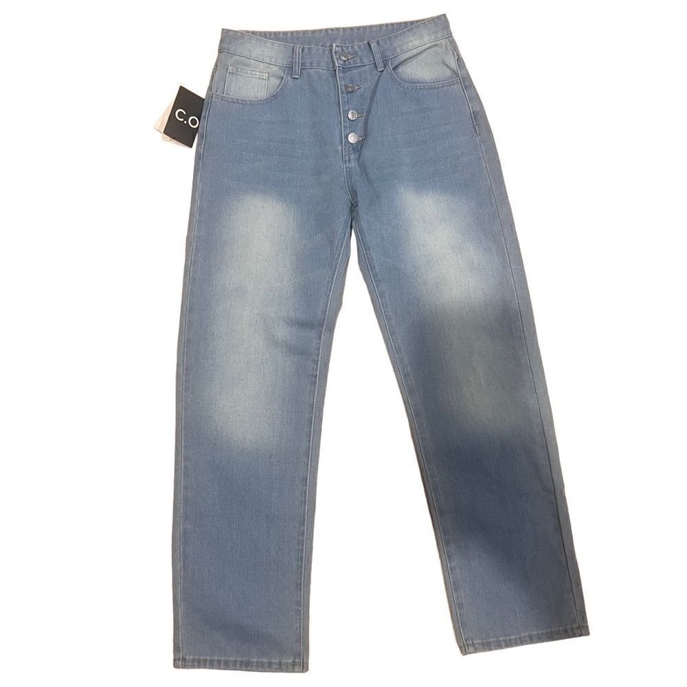 NWT C.O.Z.Y high waist jeans straight leg relaxed fit light denim size 6